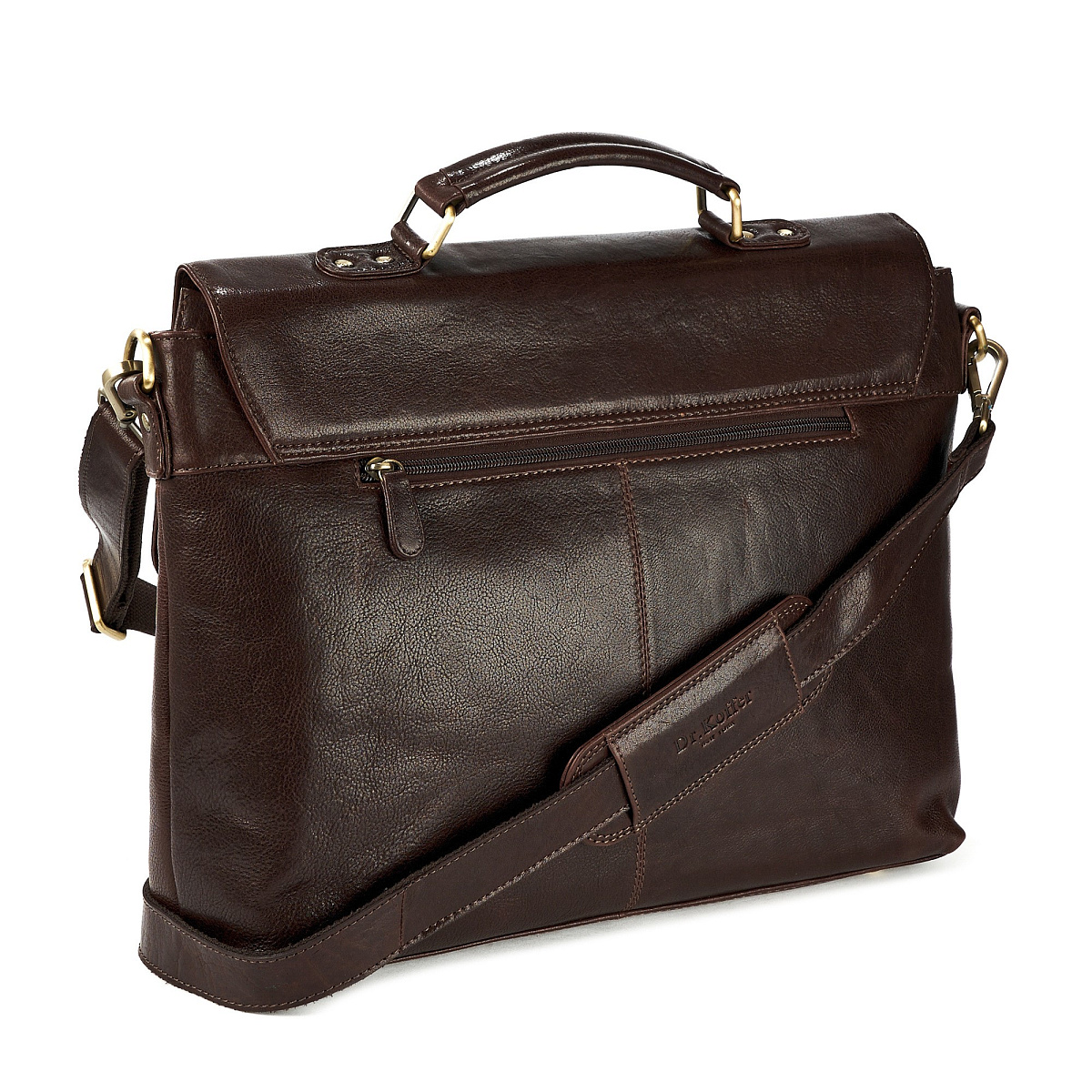 Портфель Dr.Koffer из натуральной кожи темно-коричневый