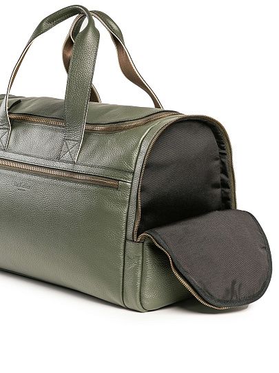 Дорожная сумка Dr. Koffer из натуральной кожи зеленая
