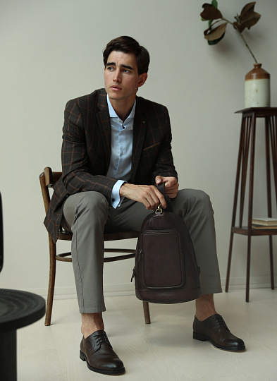 Рюкзак Dr.Koffer из натуральной кожи темно-коричневый