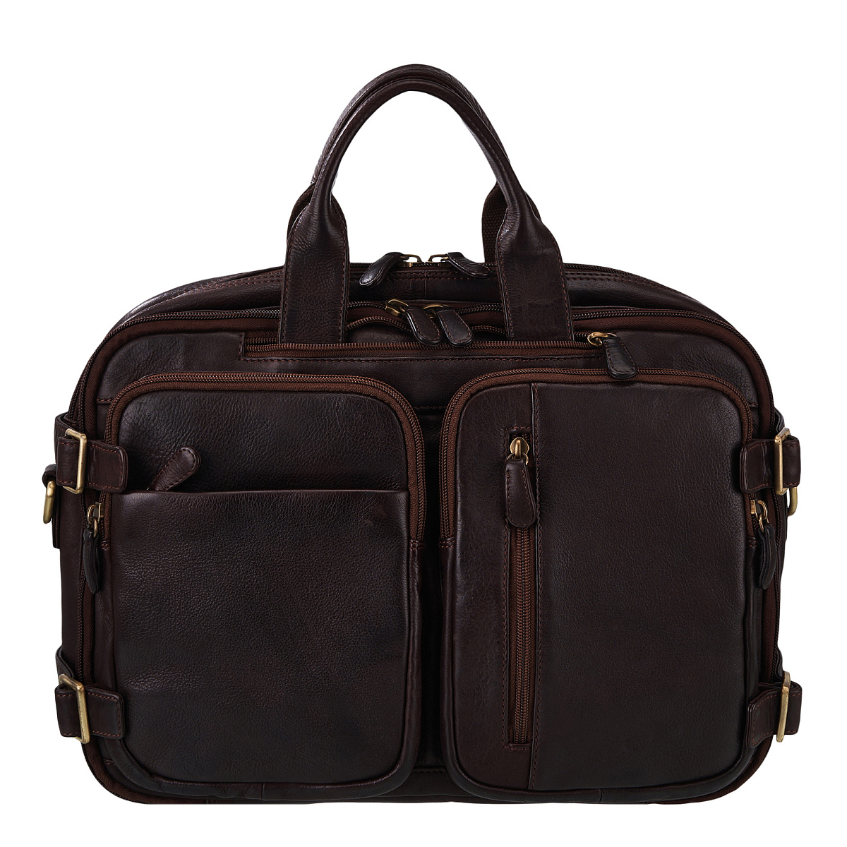 Деловая сумка Dr.Koffer из натуральной кожи темно-коричневая