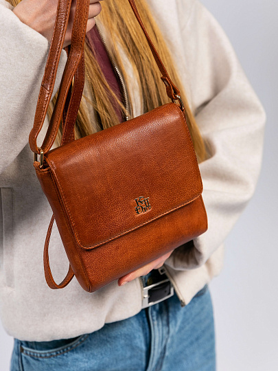 Женская сумка Dr. Koffer из натуральной кожи коричневая