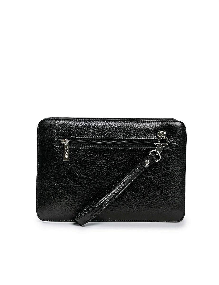 Сумка барсетка из натуральной кожи Dr. Koffer черная