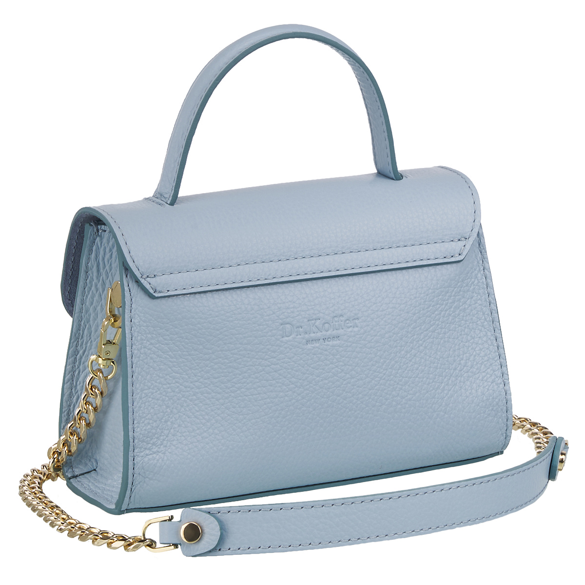 Женская сумка Dr. Koffer из натуральной кожи голубая