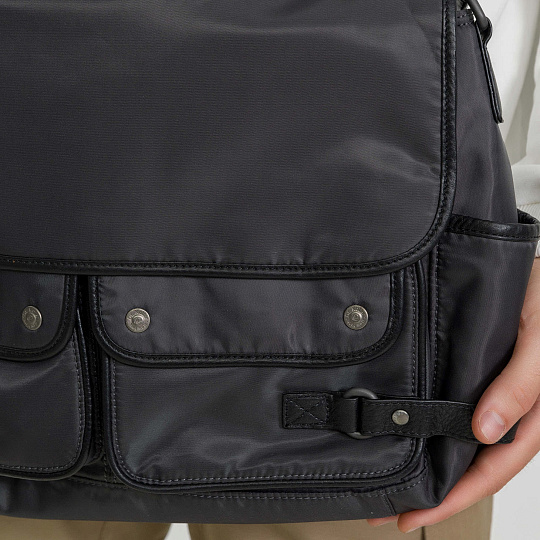 Сумка через плечо Dr.Koffer из нейлона и натуральной кожи