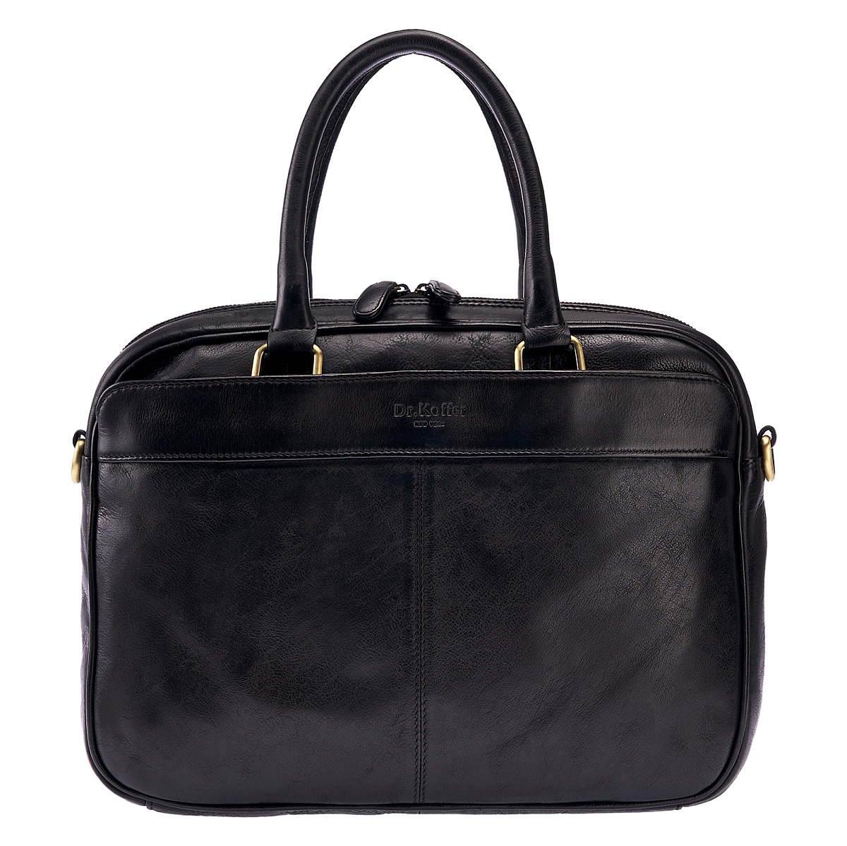 Деловая сумка Dr.Koffer из натуральной кожи черная