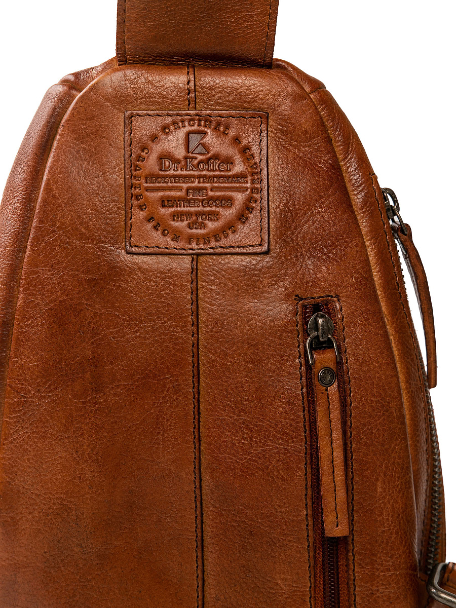 Рюкзак Dr.Koffer из натуральной кожи светло-коричневый