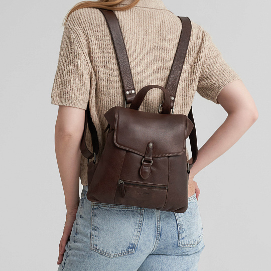 Рюкзак Dr.Koffer из натуральной кожи темно-коричневый