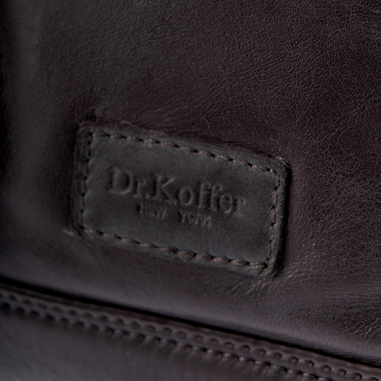 Сумка через плечо Dr.Koffer из натуральной кожи темно-серая