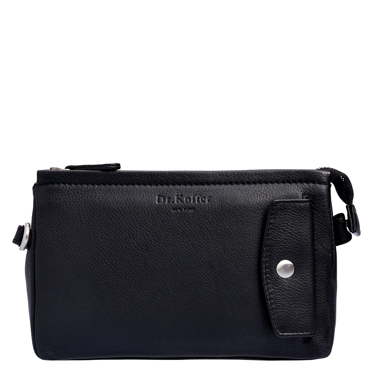 Сумка барсетка из натуральной кожи Dr. Koffer черная