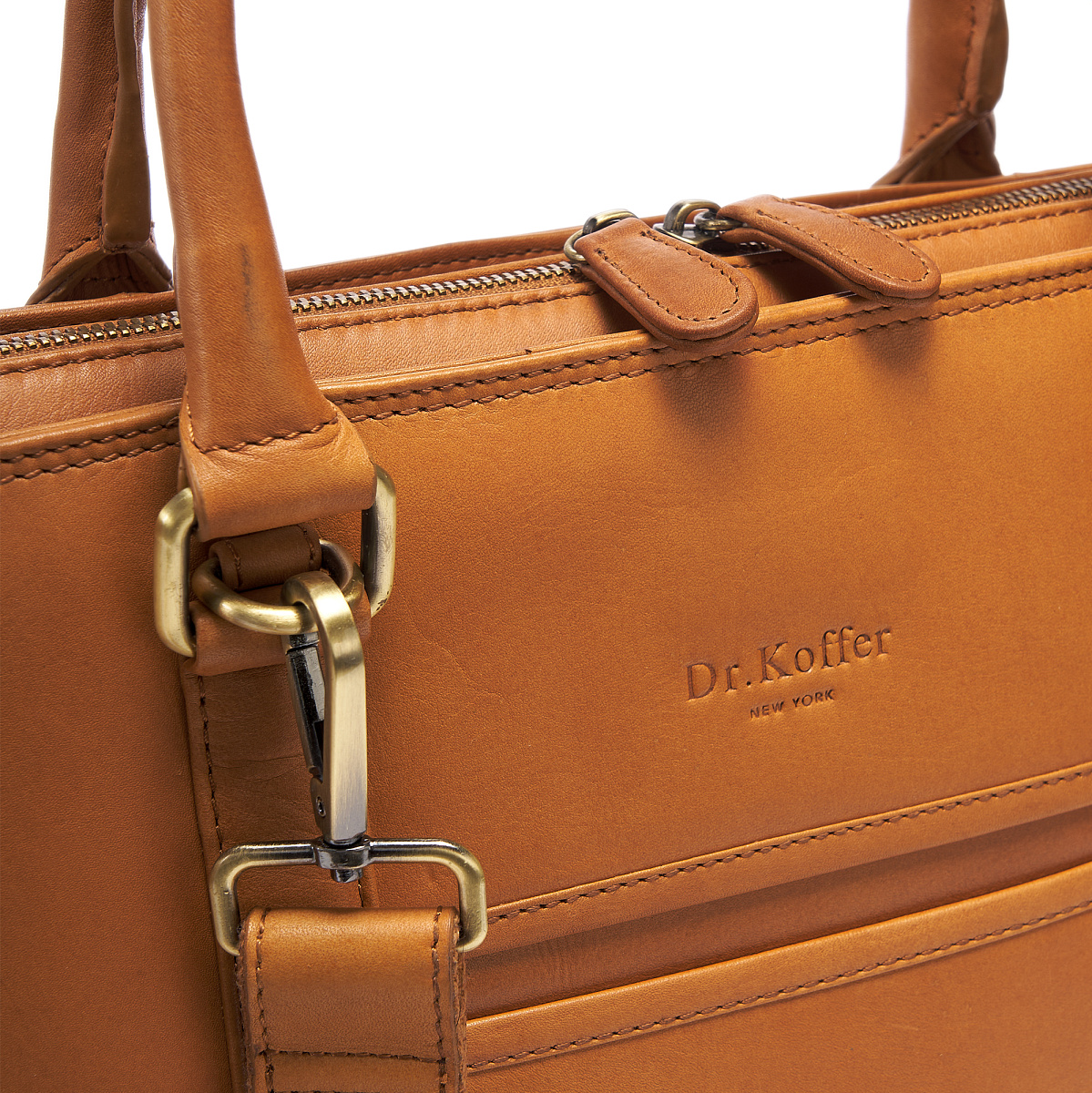 Деловая сумка Dr.Koffer из натуральной кожи коричневая