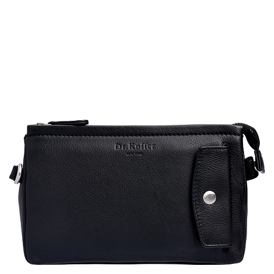 Сумка барсетка из натуральной кожи Dr. Koffer черная