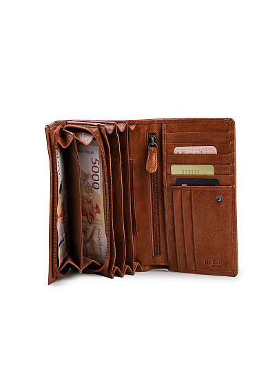 Портмоне Dr.Koffer из натуральной кожи светло-коричневое