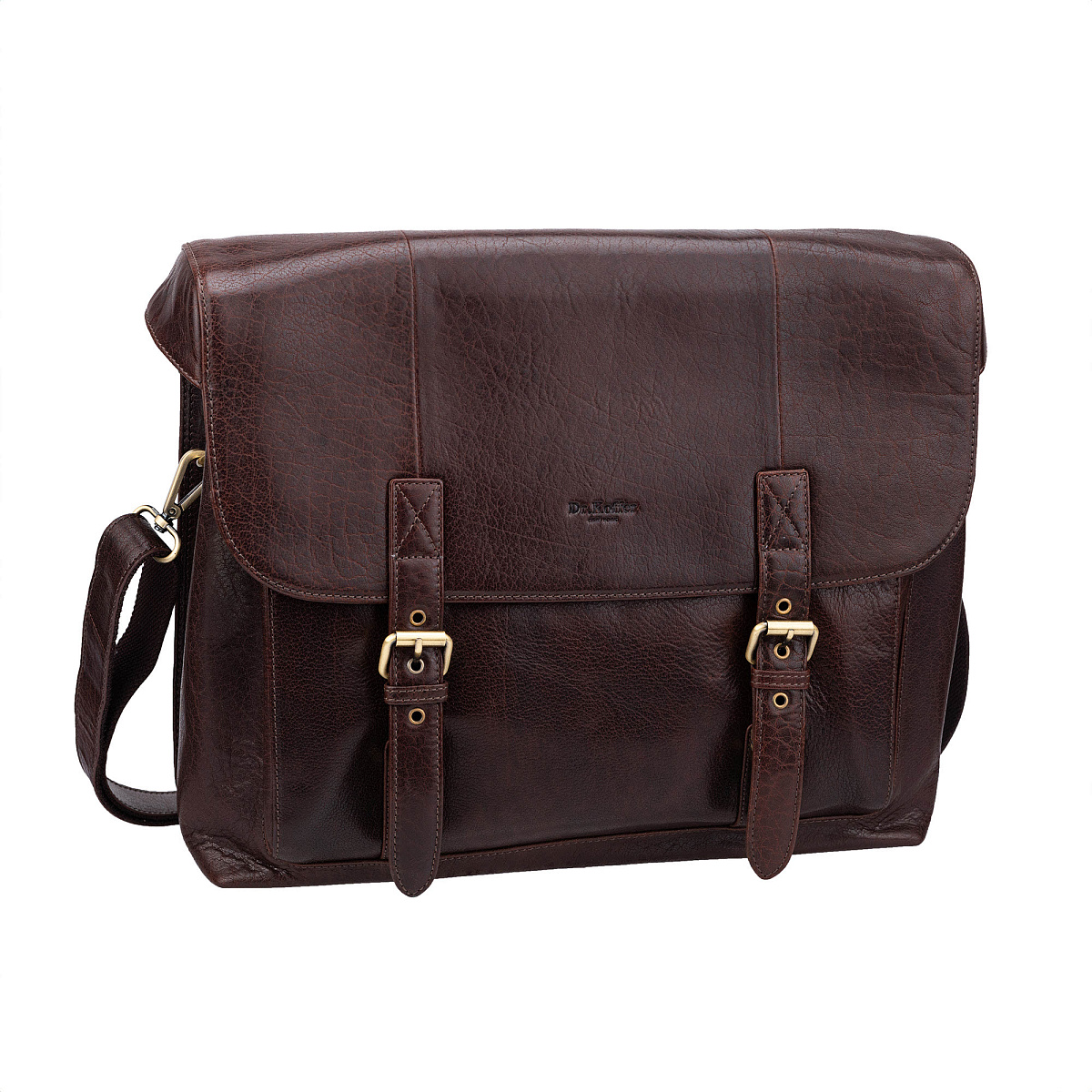 Портфель Dr.Koffer из натуральной кожи темно-коричневый