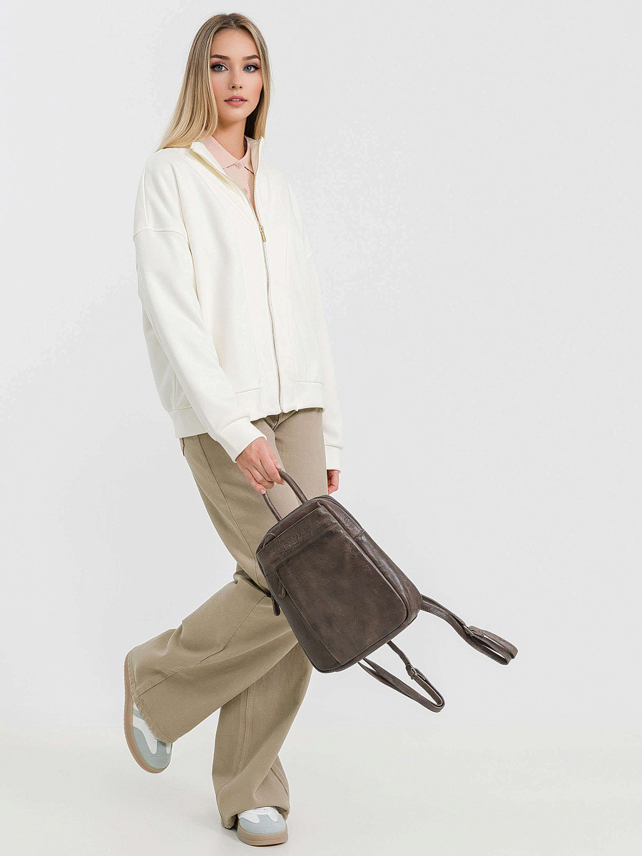 Рюкзак Dr.Koffer из натуральной кожи серый