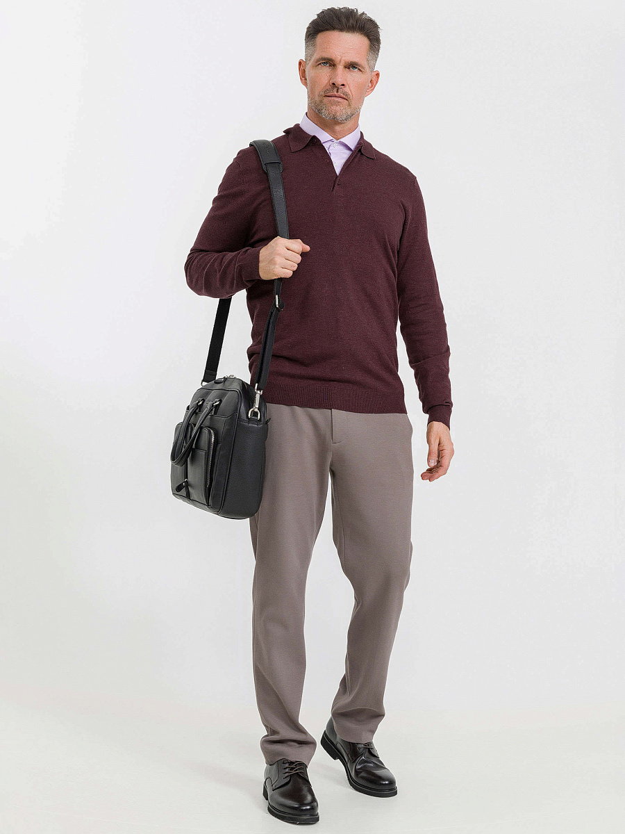 Деловая сумка Dr.Koffer из натуральной кожи черная