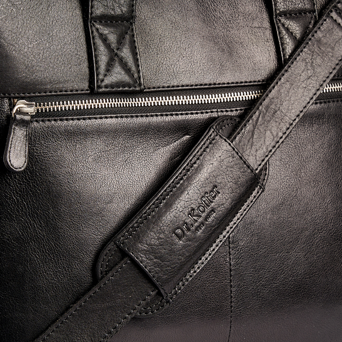 Деловая сумка Dr.Koffer из натуральной кожи черная