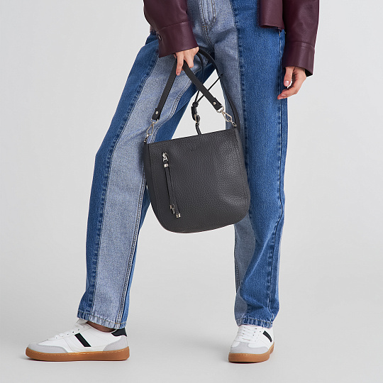 Женская сумка Dr. Koffer из натуральной кожи серая