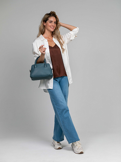 Женская сумка Dr.Koffer из натуральной кожи голубая