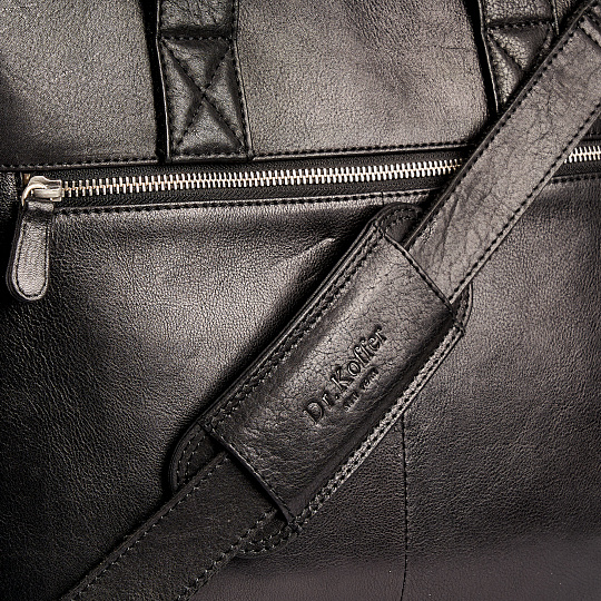 Деловая сумка Dr.Koffer из натуральной кожи черная