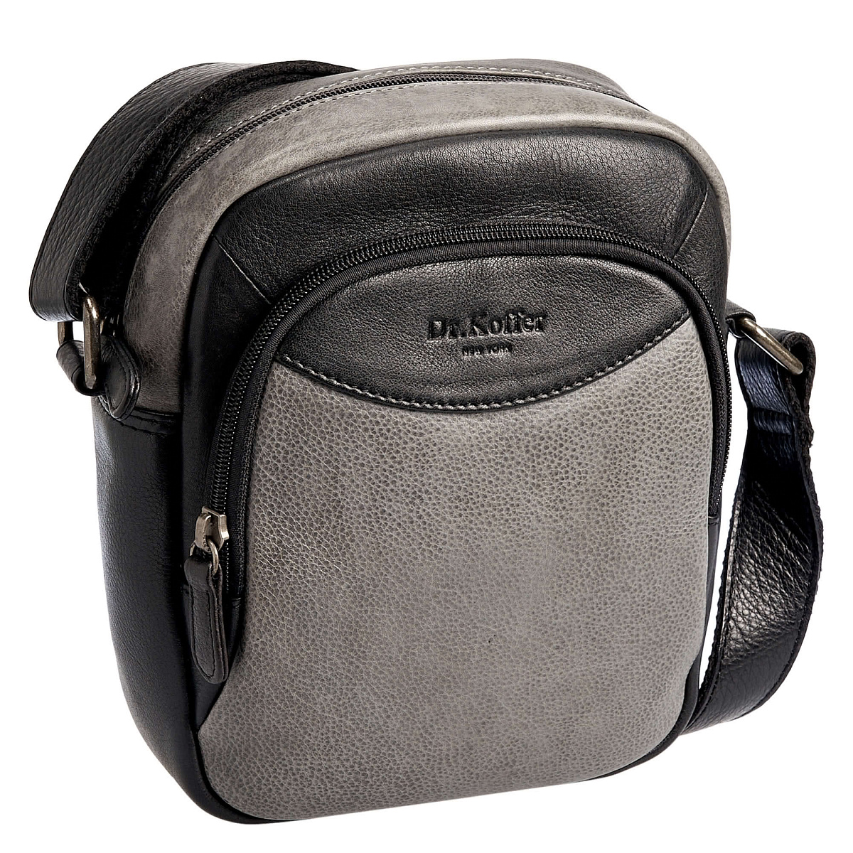 Сумка через плечо Dr.Koffer из натуральной кожи серая