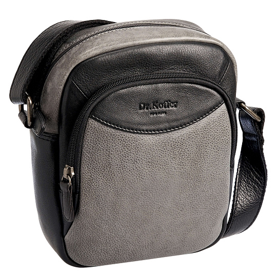 Сумка через плечо Dr.Koffer из натуральной кожи серая