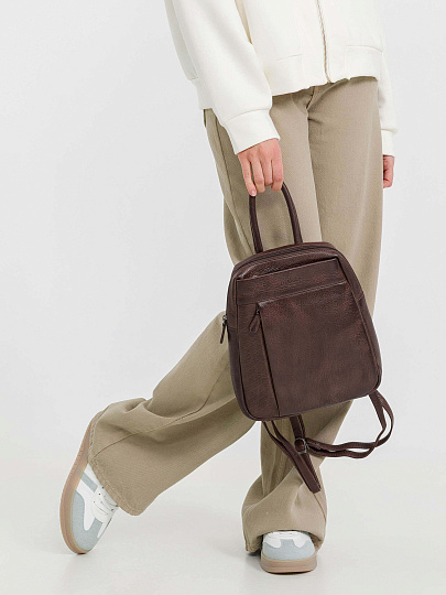 Рюкзак Dr.Koffer из натуральной кожи темно-коричневый