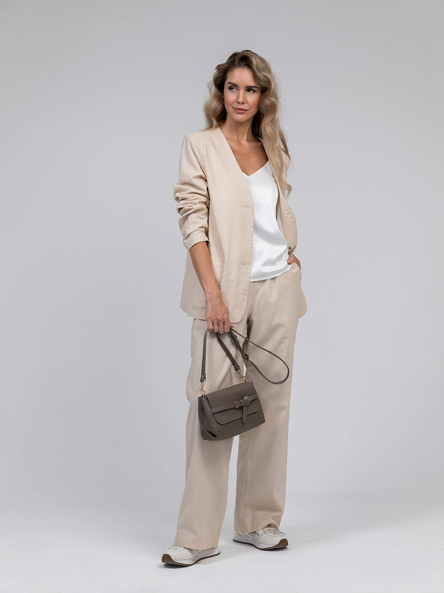 Женская сумка Dr.Koffer из натуральной кожи бежевая