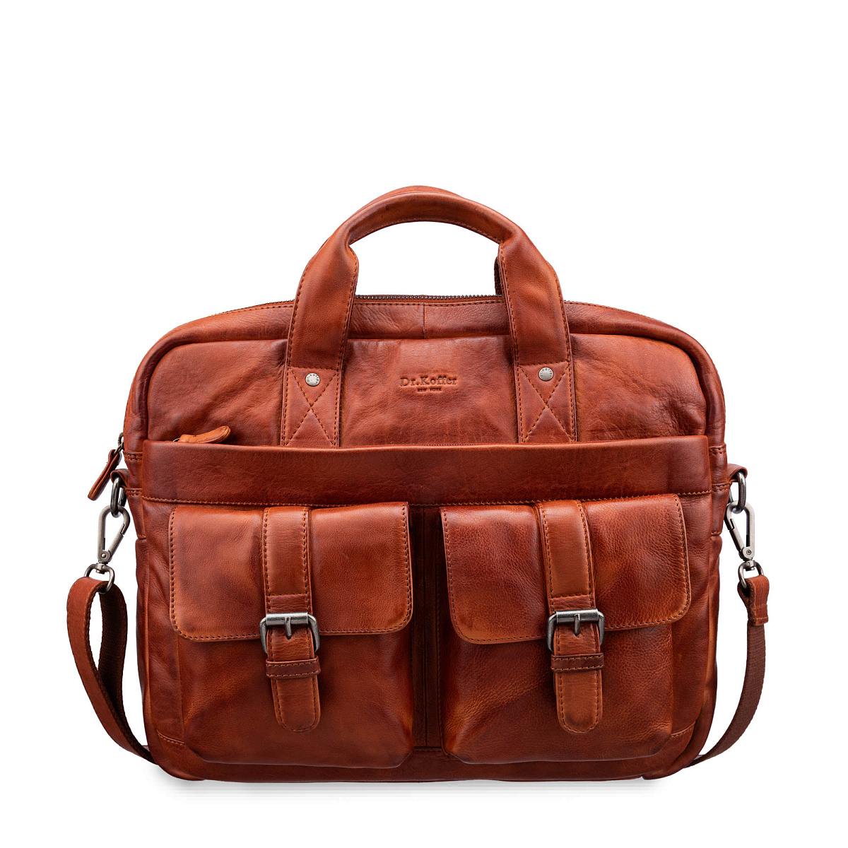 Деловая сумка Dr.Koffer из натуральной кожи коричневая