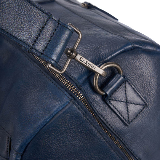 Сумка дорожная Dr.Koffer из натуральной кожи синяя
