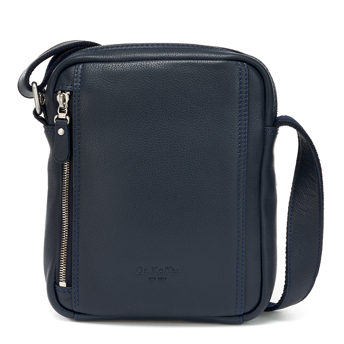 Сумка через плечо Dr.Koffer из натуральной кожи синяя