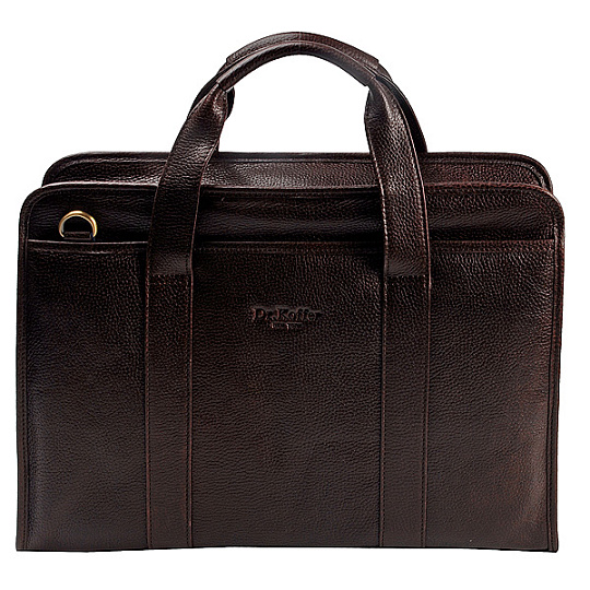 Деловая сумка Dr.Koffer из натуральной кожи темно-коричневая