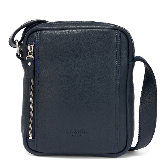 Сумка через плечо Dr.Koffer из натуральной кожи синяя