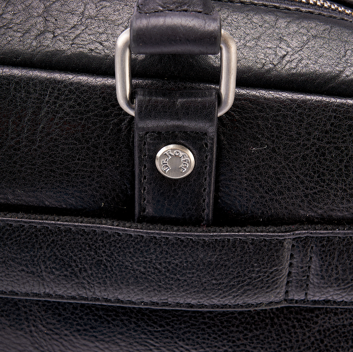 Деловая сумка Dr.Koffer из натуральной кожи черная