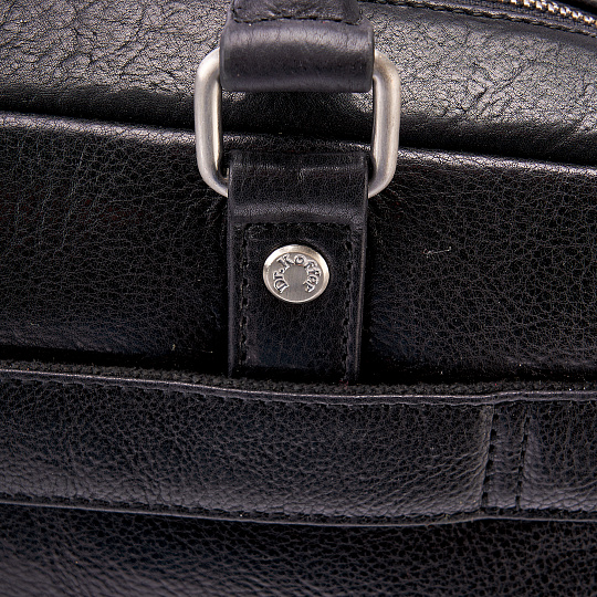 Деловая сумка Dr.Koffer из натуральной кожи черная