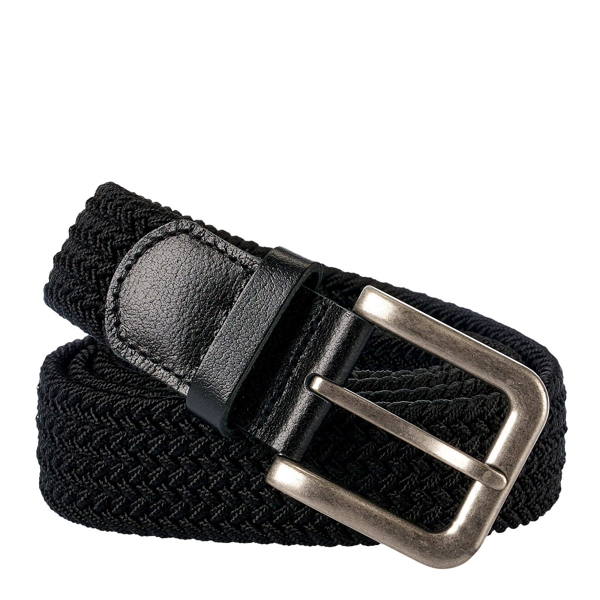 Ремень Dr.Koffer из натуральной кожи и текстиля черный