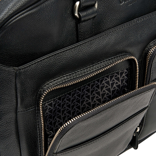 Деловая сумка Dr.Koffer из натуральной кожи черная