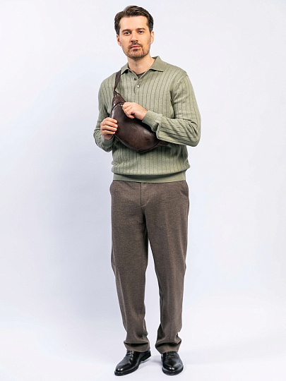 Сумка на пояс Dr. Koffer из натуральной кожи коричневая