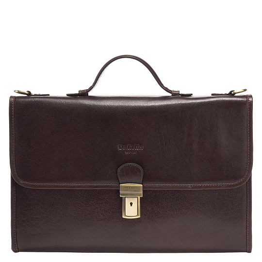 Портфель Dr.Koffer из натуральной кожи темно-коричневый