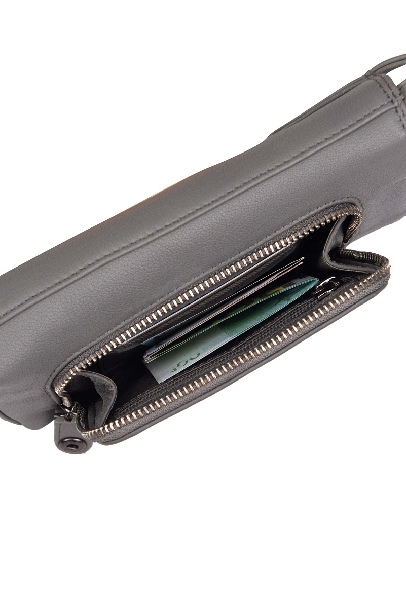 Сумка через плечо Dr.Koffer из натуральной кожи серая