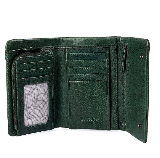 Портмоне Dr.Koffer из натуральной кожи зеленое