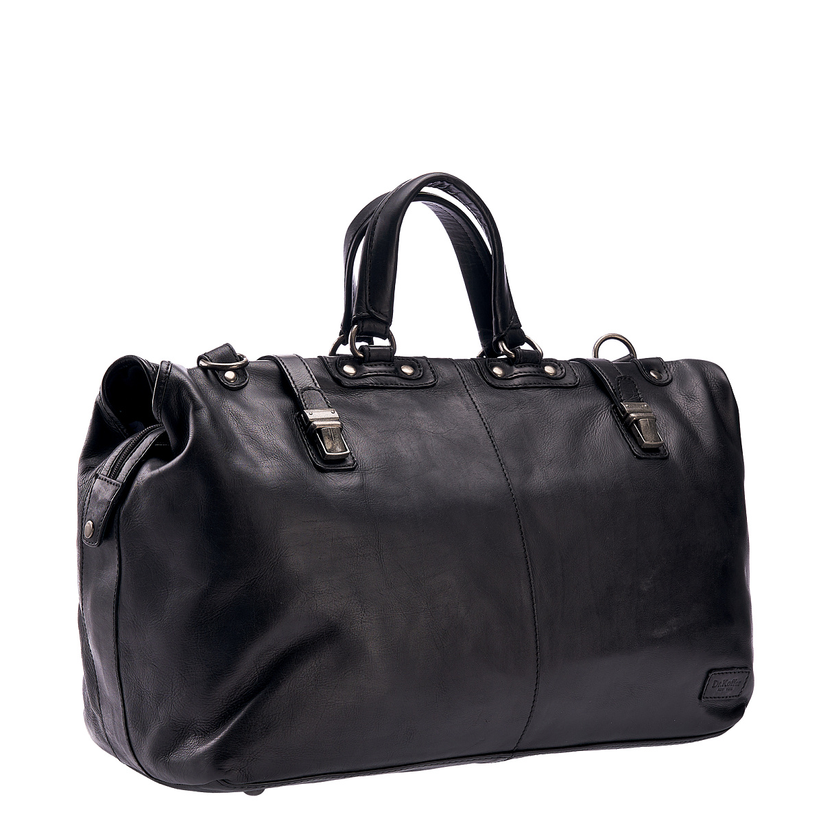 Сумка дорожная Dr.Koffer из натуральной кожи черная