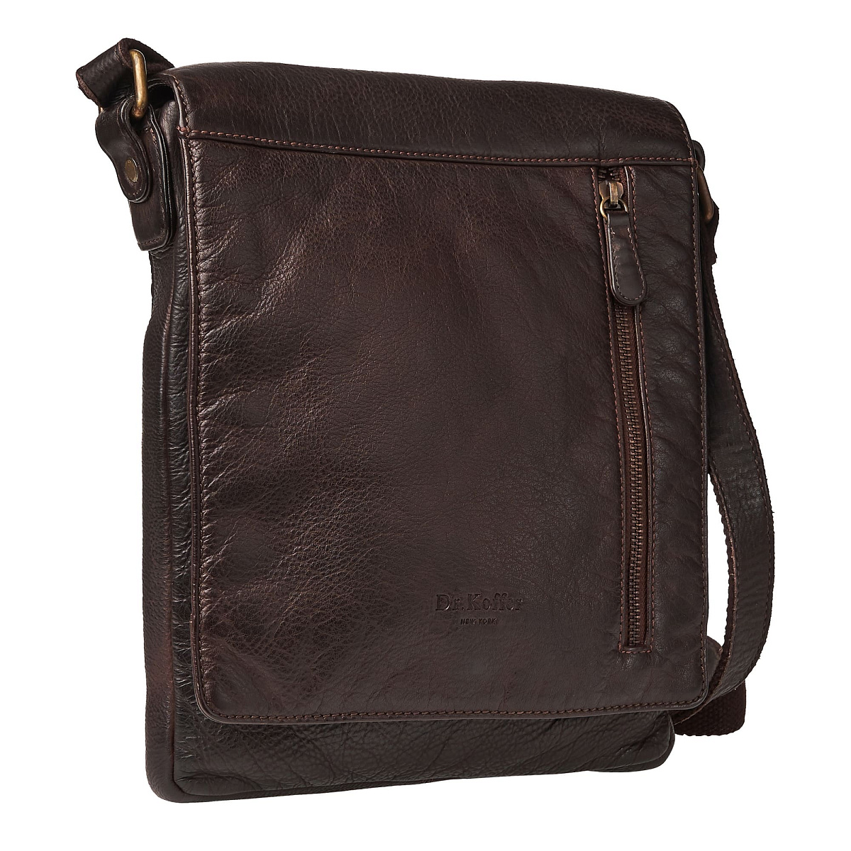 Сумка через плечо Dr.Koffer из натуральной кожи коричневая