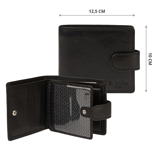 Портмоне Dr.Koffer из натуральной кожи черное