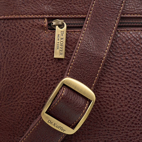 Портфель Dr.Koffer из натуральной кожи темно-коричневый