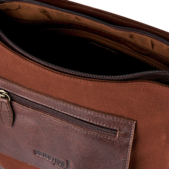 Сумка через плечо Dr.Koffer из натуральной кожи коричневая