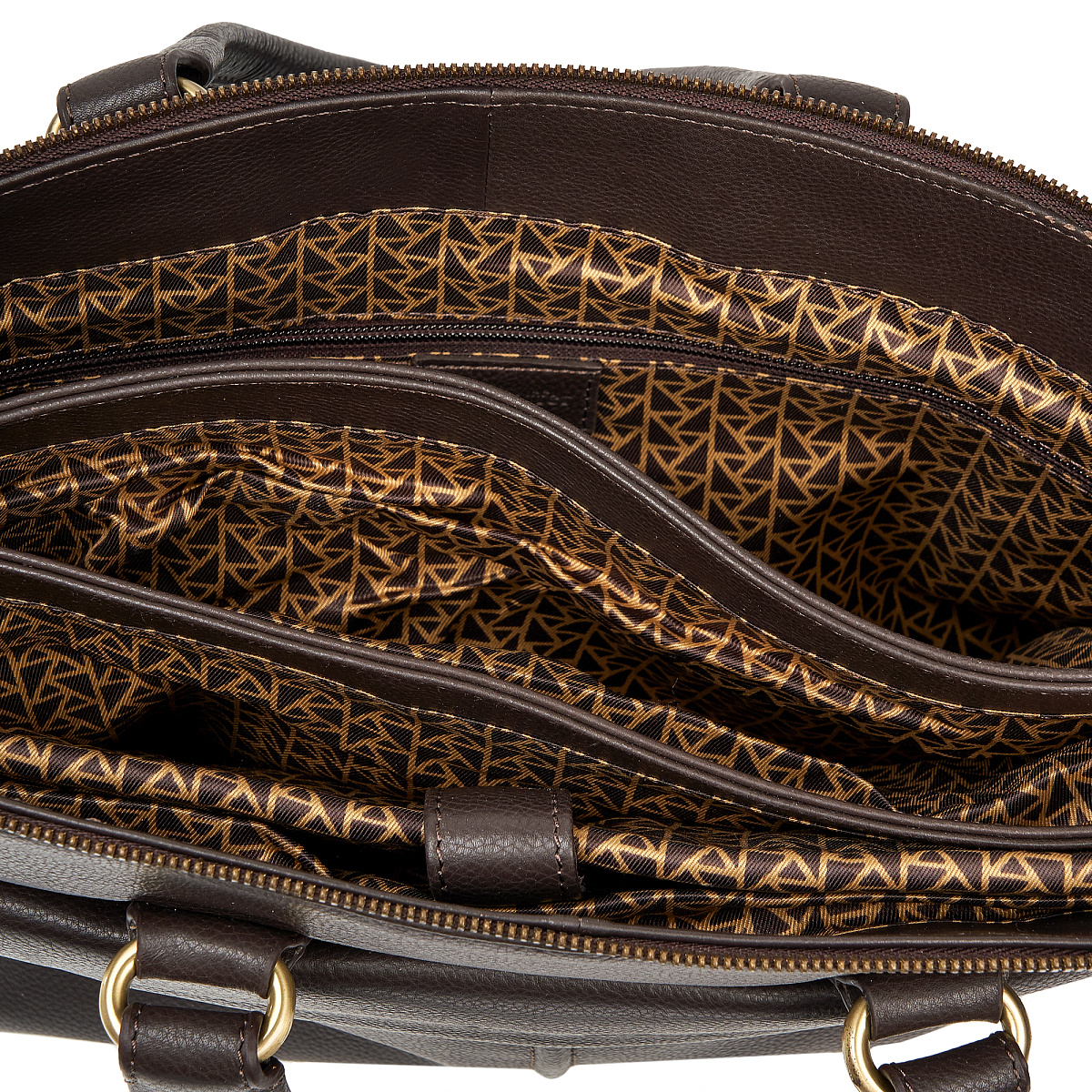 Деловая сумка Dr.Koffer из натуральной кожи темно-коричневая