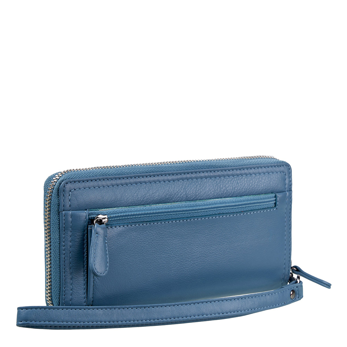 Портмоне Dr.Koffer из натуральной кожи голубое