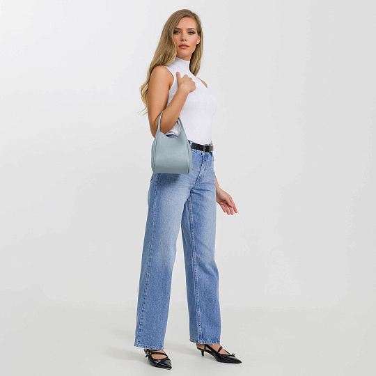 Женская сумка Dr. Koffer из натуральной кожи голубая