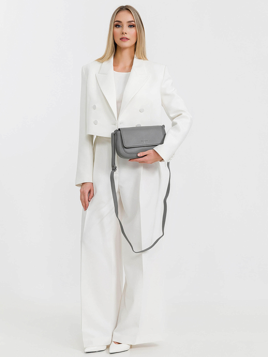 Женская сумка Dr.Koffer из натуральной кожи серая