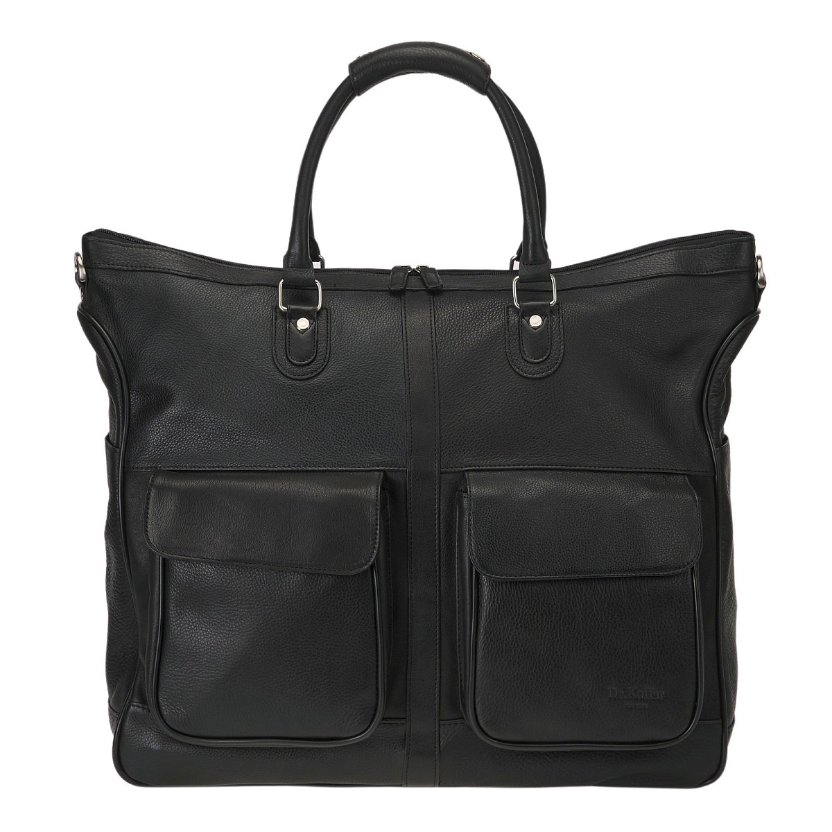 Сумка дорожная Dr.Koffer из натуральной кожи черная